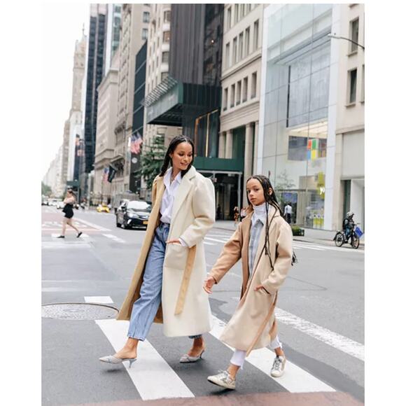 AQUA x Scout the City Belted Two Tone Coat GIRLS Size Large - Picture 8 of 8